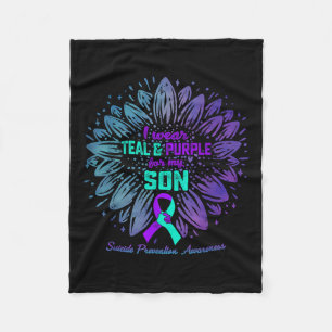 Couverture Polaire Je Porte Turquoise & Violet Pour Mon Fils Suic