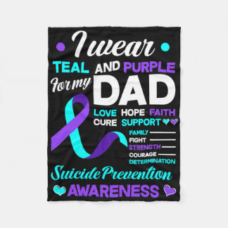 Couverture Polaire Je Porte Turquoise Et Violet Pour Mon Papa Suicide