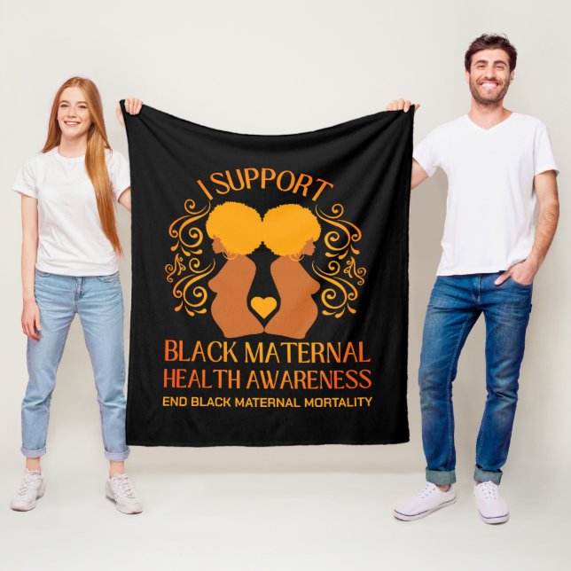 Couverture Polaire Je soutiens BLACK MATERNAL SANTÉ SENSIBILISATION M (En situation)