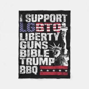 Couverture Polaire Je Soutiens Lgbtq Liberty Guns Bible Trump Bbq
