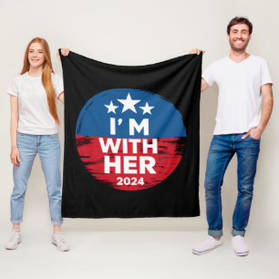 Couverture Polaire Je suis avec elle Kamala Votez pour 2024 Président