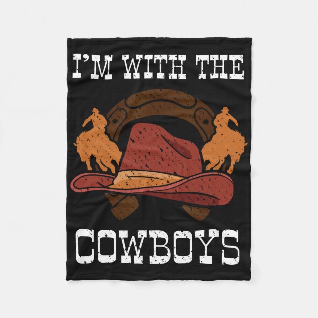 Couverture Polaire Je suis avec la cowboy Rrel Racing Horseck Riding  (Devant)