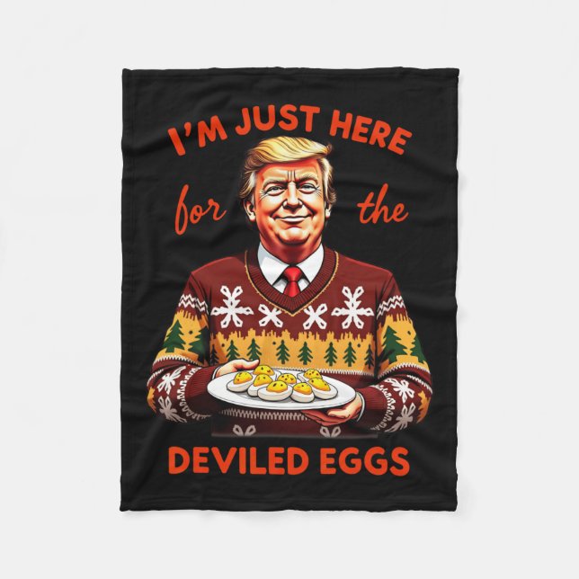 Couverture Polaire Je suis juste ici pour les oeufs dévités drôle Tru (Devant)