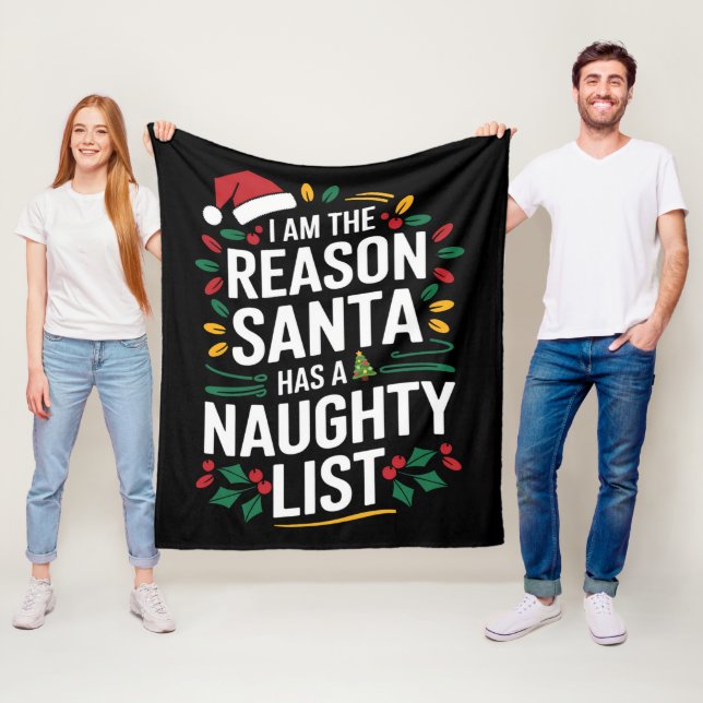 Couverture Polaire Je suis la raison pour laquelle Père Noël a une li (En situation)