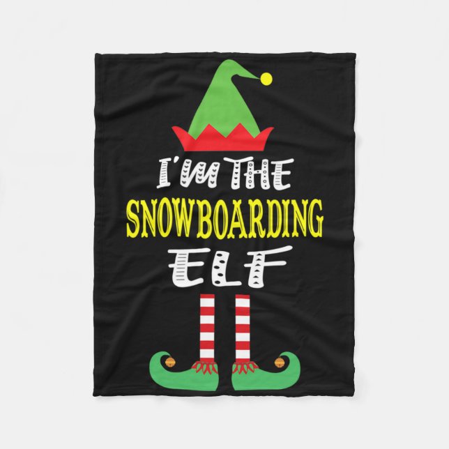 Couverture Polaire Je suis Le Snowboard Elf Matching Family Group Chr (Devant)
