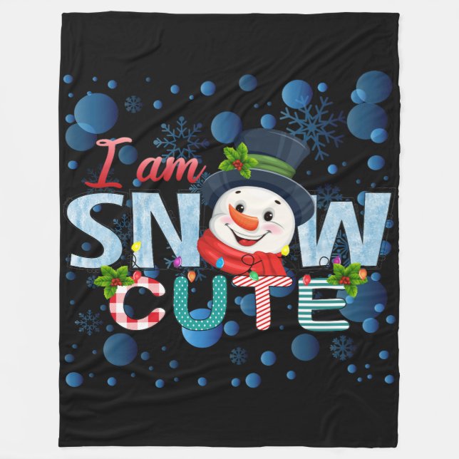 Couverture Polaire Je Suis Mignonne De Neige (Devant)