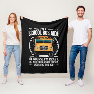 Couverture Polaire Je suis un aide d'autobus scolaire drôle de rentré