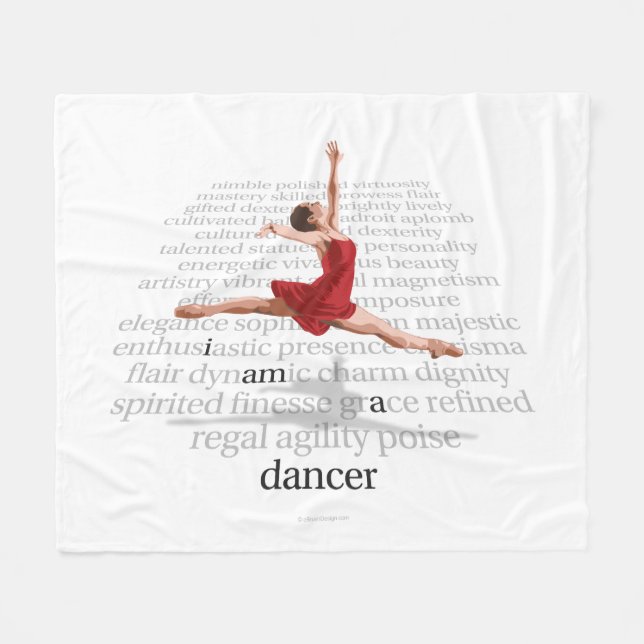 Couverture Polaire Je Suis Une Danseur Fleece Blanche (Devant (Horizontal))