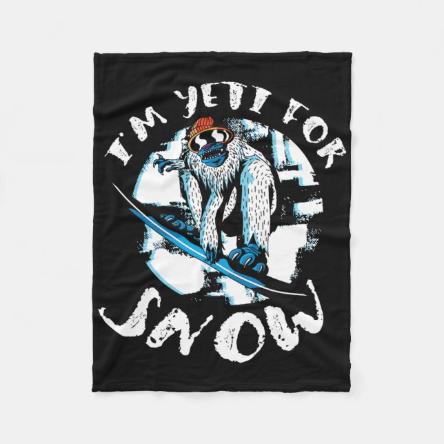 Couverture Polaire Je suis Yeti pour Snow Bigfoot Sasquatch Snowboard (Devant)