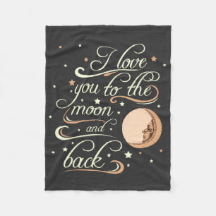 Couverture Polaire Je t'aime au noir de lune et de dos
