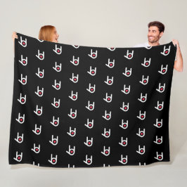 Couverture Polaire Je T'Aime Blanche En Toison Noire