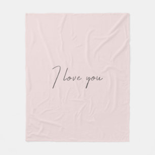 Couverture Polaire Je T'Aime Citer Mariage Valentines Day Blush Pink