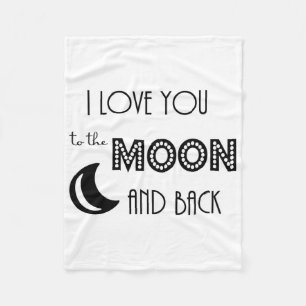 Couverture Polaire je t'aime jusqu'à la lune et retour noir blanc mod