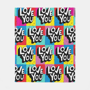 Couverture Polaire Je t'aime. Lettres à la main motif pour Valentine'