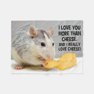 Couverture Polaire Je t'aime plus que le rat d'animal familier de