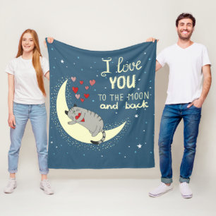 Couverture Polaire Je t'aime sur la lune et le dos