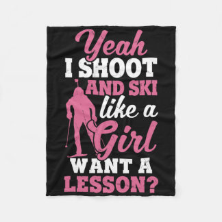 Couverture Polaire Je Tire Et Ski Comme Une Fille Ski Shooter Biath