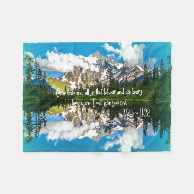 Couverture Polaire Je vais vous donner le repos Bible Verse (Devant (Horizontal))
