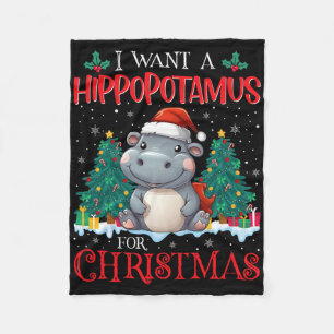 Couverture Polaire Je Veux Un Hippopotame Pour Noël Joyeux Hippo