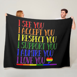 Couverture Polaire Je Vois, Accepter, Respecter, Soutenir, Admirer, V