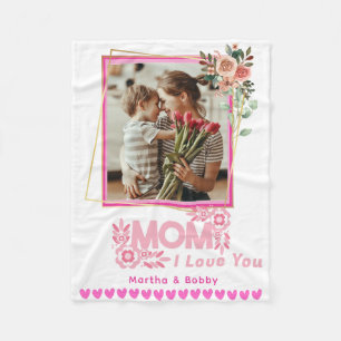 Couverture Polaire JE VOUS AIME MAMAN Mummy Photo moderne personnalis