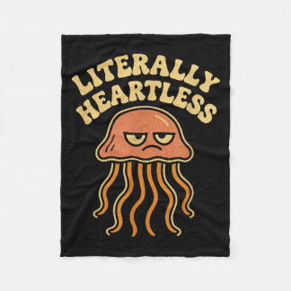 Couverture Polaire Jellyfish Literally Heartless Funny Cute Sea Pun