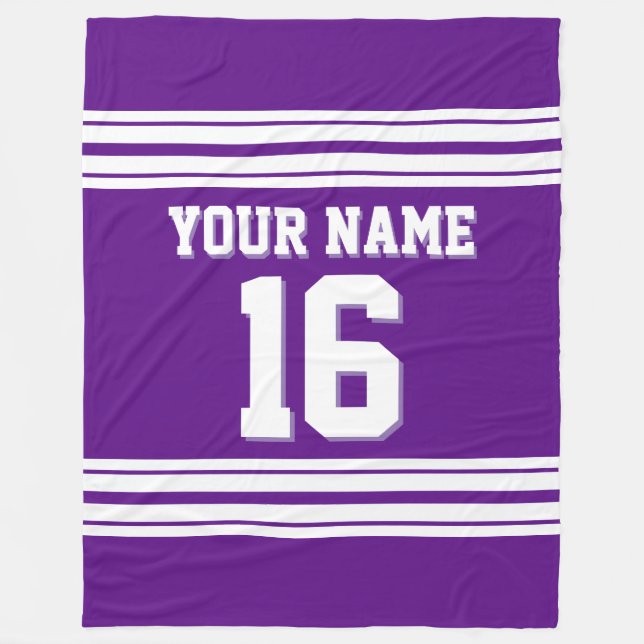 Couverture Polaire Jersey de sport blanc violet (Devant)
