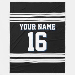 Couverture Polaire Jersey de sport noir blanc
