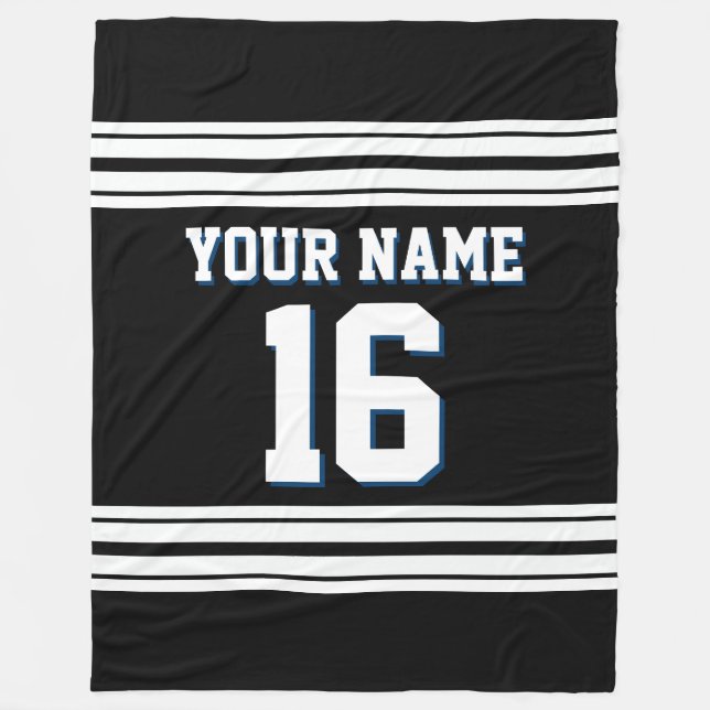 Couverture Polaire Jersey de sport noir blanc (Devant)
