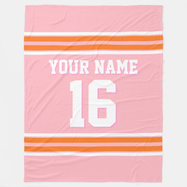 Couverture Polaire Jersey Sport Blanc Orange citrouille (Devant)
