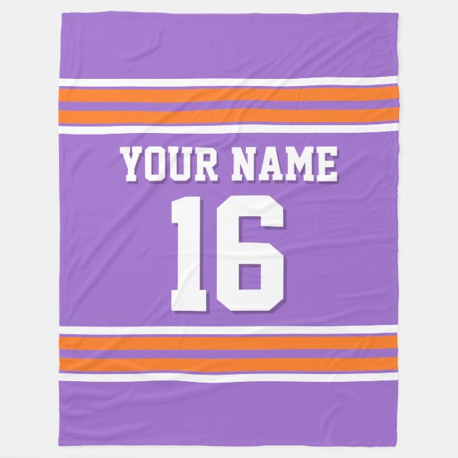 Couverture Polaire Jersey Sport Blanc Orange citrouille (Devant)