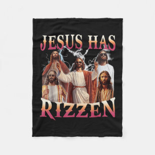 Couverture Polaire Jésus A Rizzen Funny Mème Chrétien Novelty Jesu