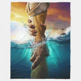 COUVERTURE POLAIRE JÉSUS AIDER LA MAIN