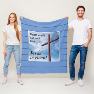 Couverture Polaire JÉSUS Bleu EST REPOSÉ Pâques