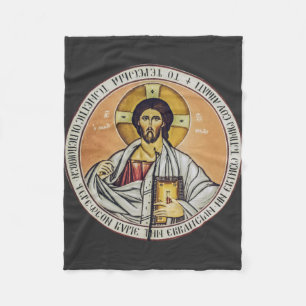Couverture Polaire Jésus-Christ Pantocrator Art iconographique byzant