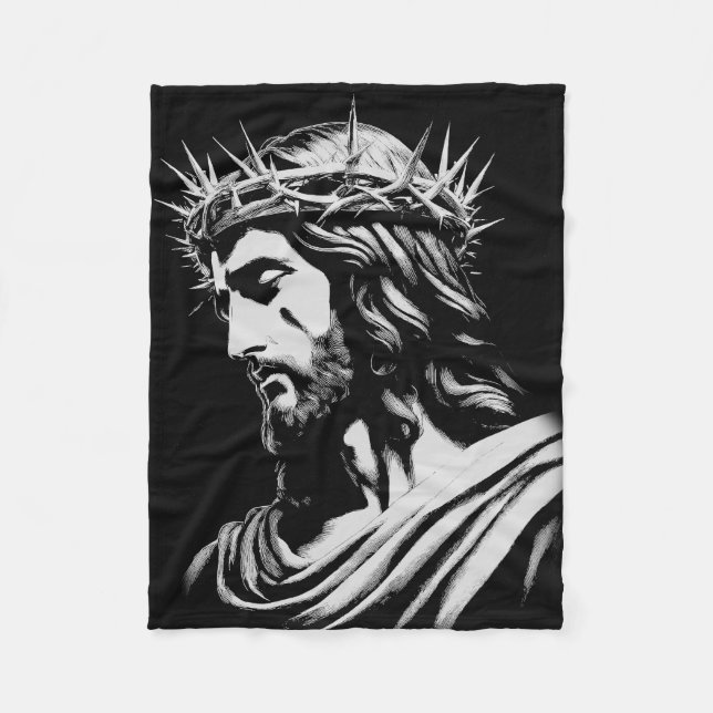 Couverture Polaire Jésus Couronne des Thorns Christian (Devant)