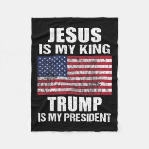 Couverture Polaire Jésus est mon roi Trump est mon président