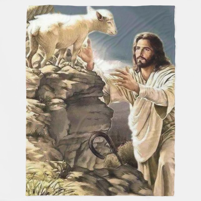 Couverture Polaire JÉSUS et AGNEAU (Devant)