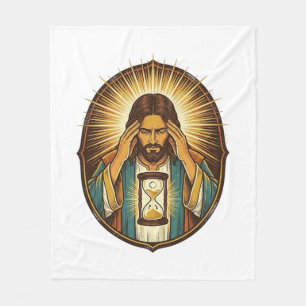 Couverture Polaire Jésus impatient Chargement Sablier Internet Lent T