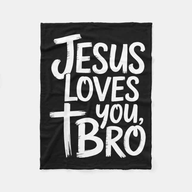 Couverture Polaire Jesus Loves You Bro Christian Religious  (Devant)