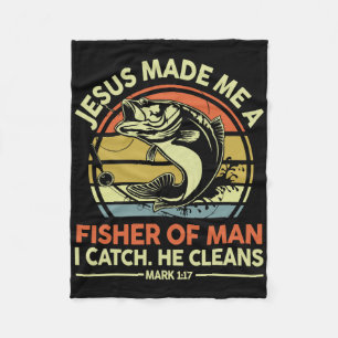 Couverture Polaire Jésus m'a fait pêcheur d'homme drôle B Papa chréti