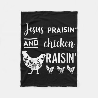 Couverture Polaire Jésus Praisin Et Poulet Raisin Amusant Agriculture
