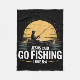 Couverture Polaire Jesus Said Go Fishing Christian Fisherman Bible Ve