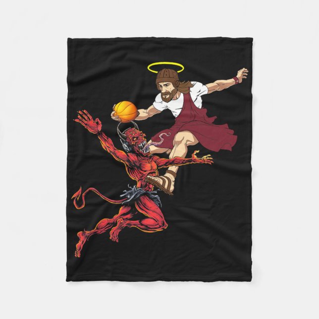 Couverture Polaire Jésus Traversant Le Diable Joueur Bysketbyll Dunk (Devant)
