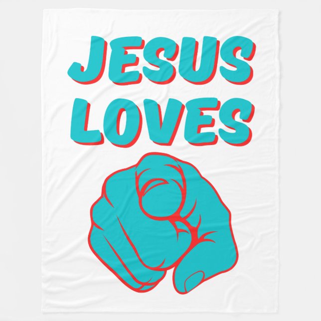 Couverture Polaire Jésus vous aime Citation basée sur la foi (Devant)