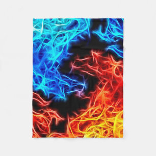 Couverture Polaire Jet énergique d'ouatine de motif de flammes bleue