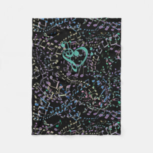 Couverture Polaire Jet scintillant de mélomane de notes musicales