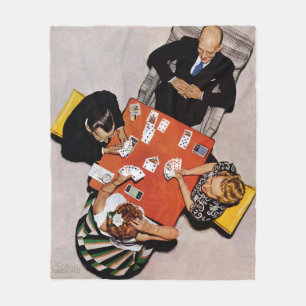 Couverture Polaire Jeu de pont par Norman Rockwell