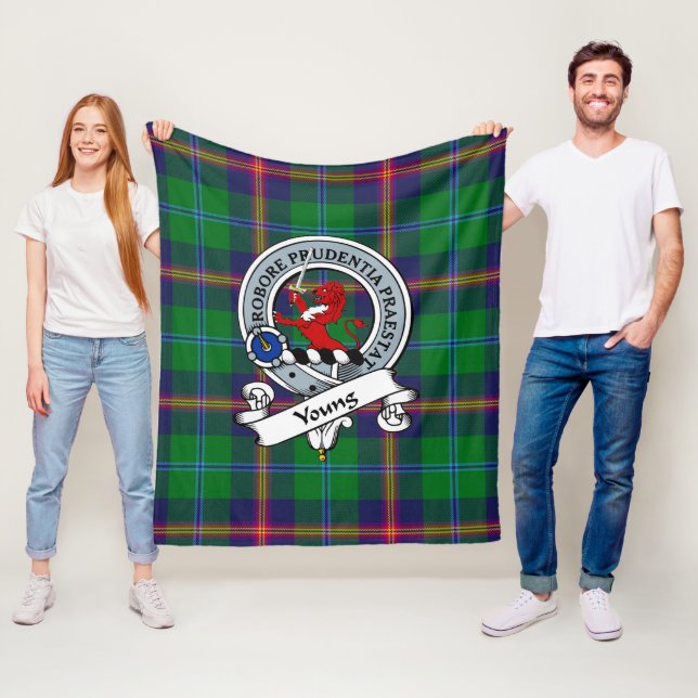 Couverture Polaire Jeune Clan Moderne Badge Tartan Plaid (En situation)