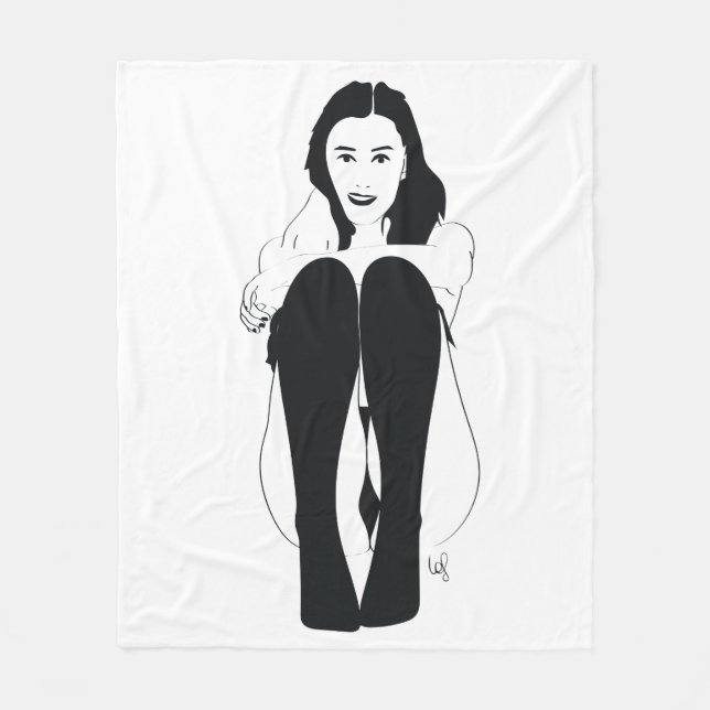 Couverture Polaire Jeune femme assise (Devant)